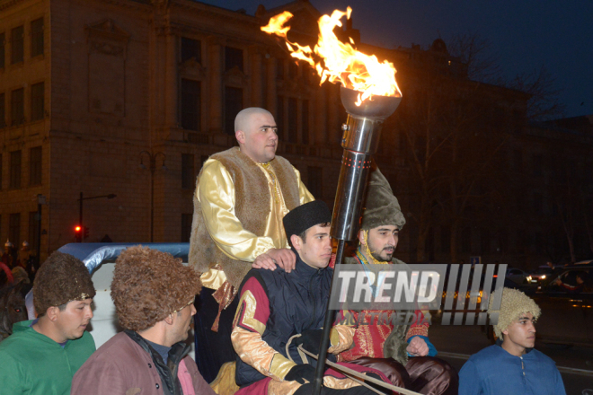 Baku celebrates last Novruz Tuesday. Azerbaijan, 15 match, 2016 